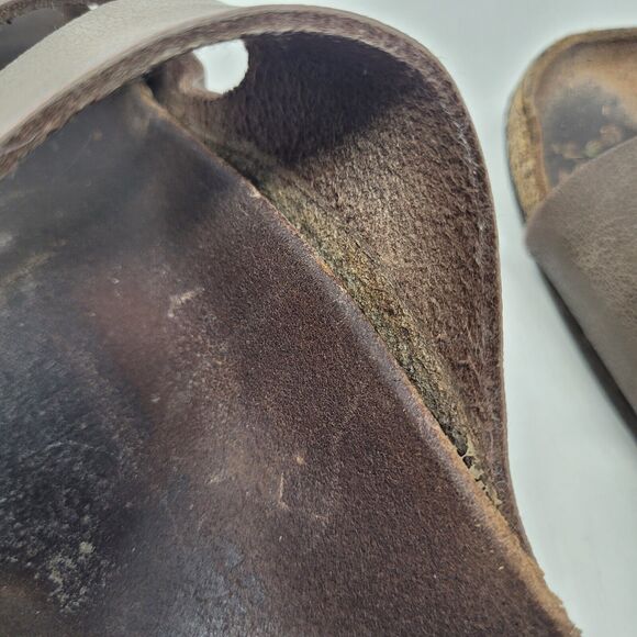 Birkenstock Sandals Womens EU37 US6 Arizona Brown Birko-Flor Slides Comfort - Picture 9 of 11